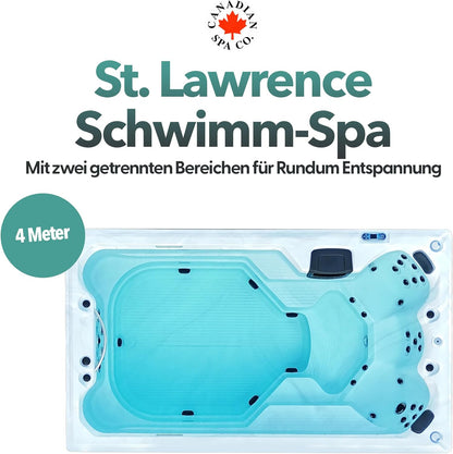 2025 13ft Swim Spa 15HP-Jet, 3-Person - St Lawrence Sport 390 x 226 x H120 cm