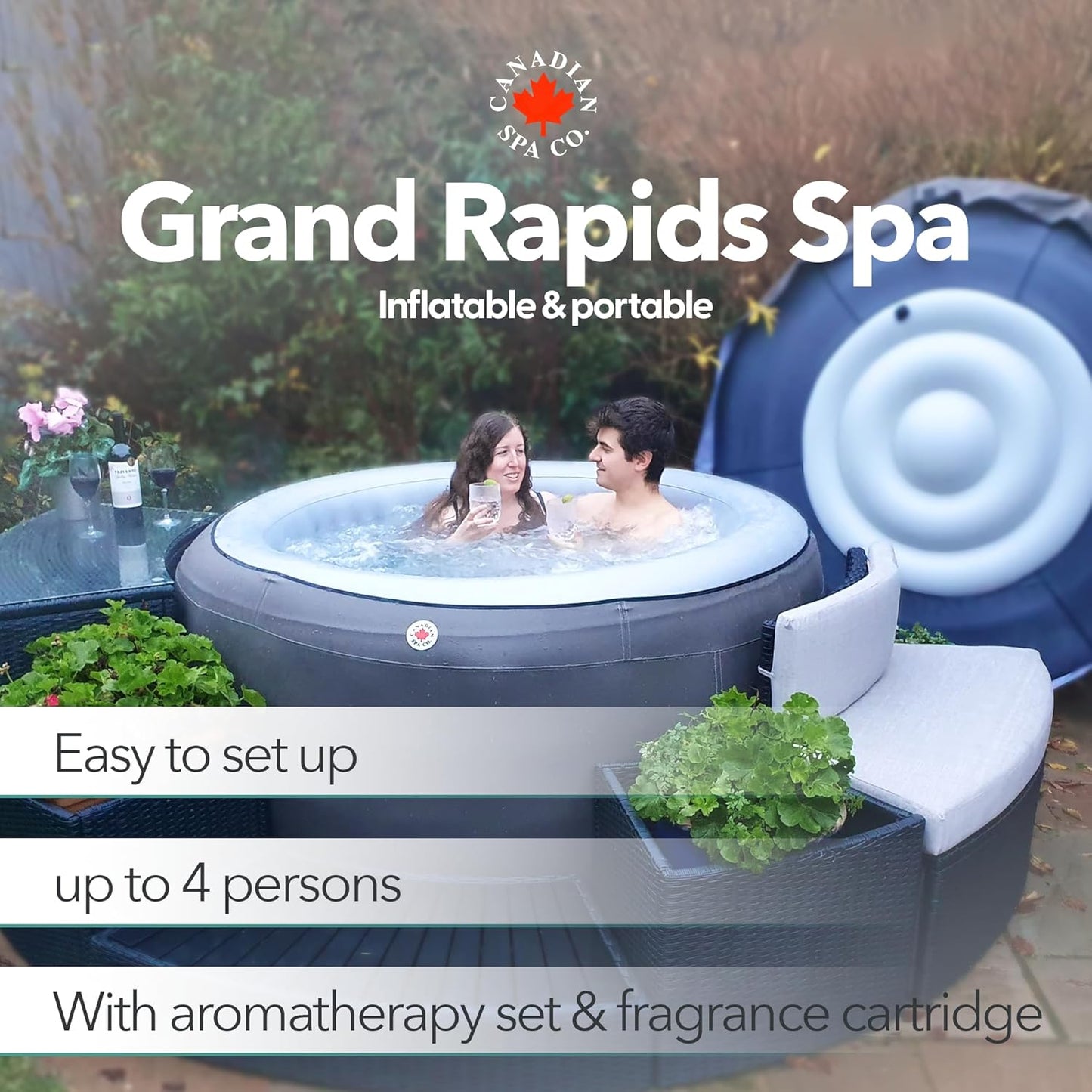 2024 Grand Rapids Inflatable 110-Jet 4-Person Hot Tub