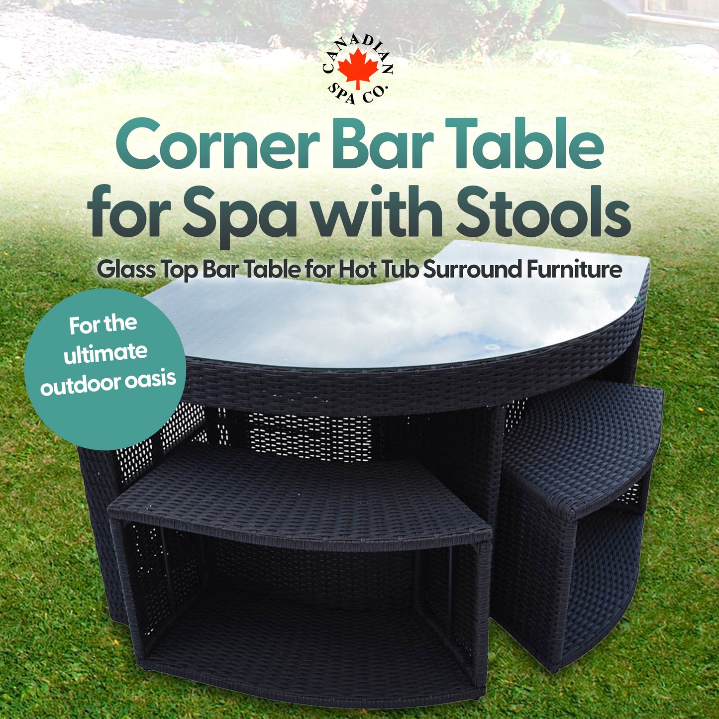 Corner Bar Set - Square Surround Furniture 115 x 120 x 25 cm