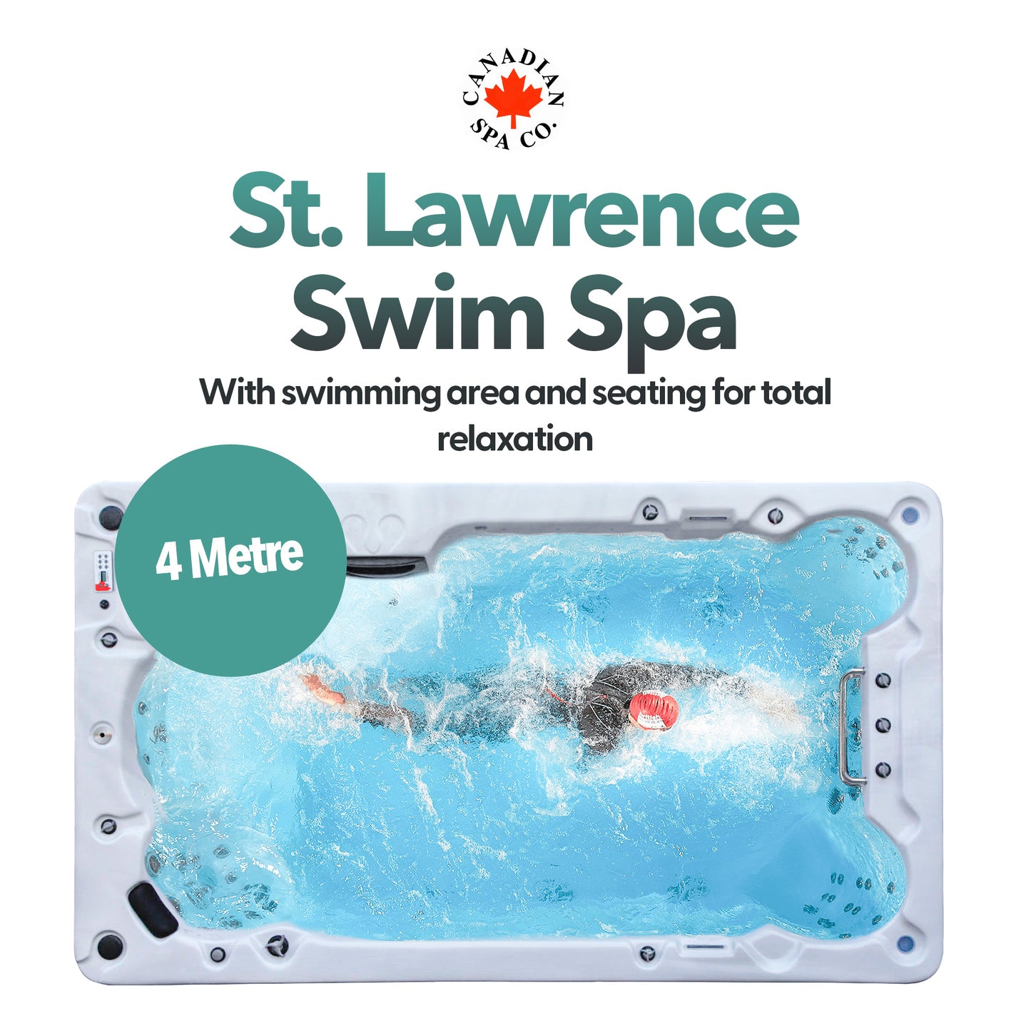 13ft Swim Spa 15HP-Jet, 3-Person - St Lawrence XSport