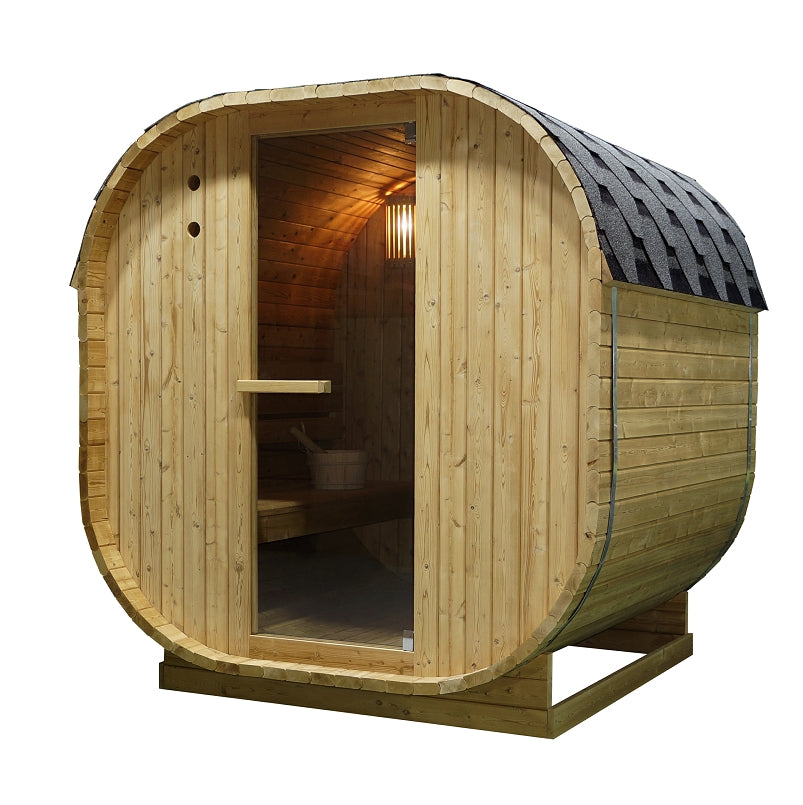 Outdoor Oval indoor Barrel Sauna Combination Infared/ tradional 1842 x1200 x 1945mm