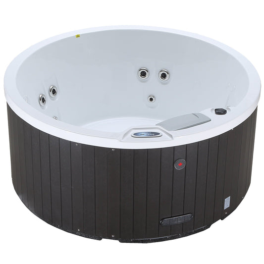 Canadian Spa Company_KH-10078_Okanagan_Round_Plug_&_Play_4-Person_10-Jet Hot Tub_Blackout Insulation_UV Light Water Care_Patio_Spas