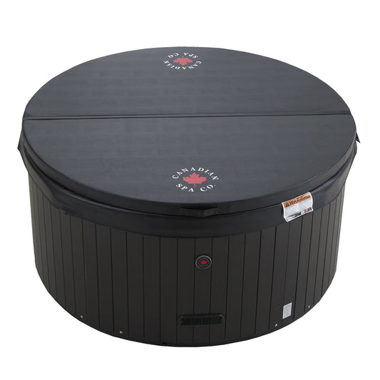 Canadian Spa Company_KH-10078_Okanagan_Round_Plug_&_Play_4-Person_10-Jet Hot Tub_Blackout Insulation_UV Light Water Care_Patio_Spas